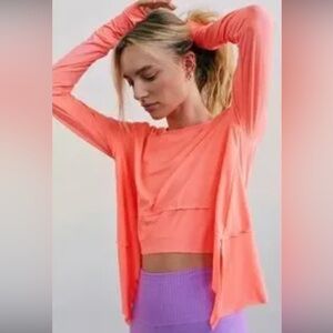 Free people Coral Long Sleeve tempo tank Top